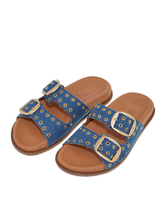 Women's Flat Sandals in Blue Color