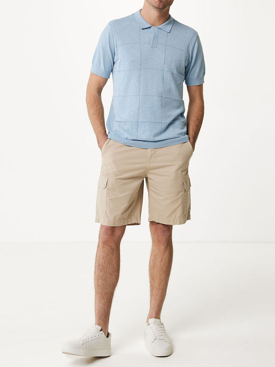 Polo Short Sleeve Blouse Skyblue