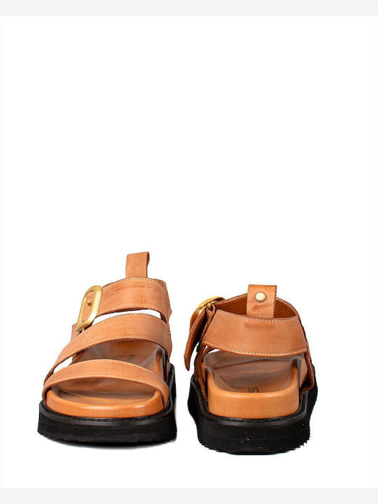 Komis & Komis Damen Flache Sandalen Flatforms in Braun Farbe