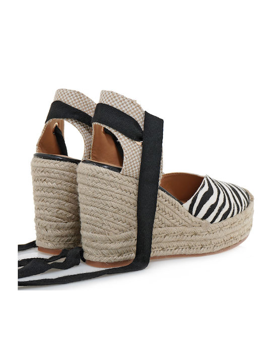 Damenplattformen im Espadrilles-Stil Schwarz