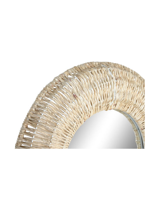 Home Esprit Oglindă de Perete De Corp Întreg Ovală cu Bej Ramă din Rattan 128x68cm 1buc