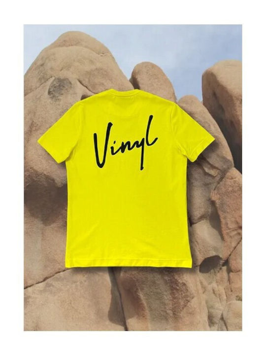 Vinyl Art Clothing Men's Short Sleeve T-shirt Yellow