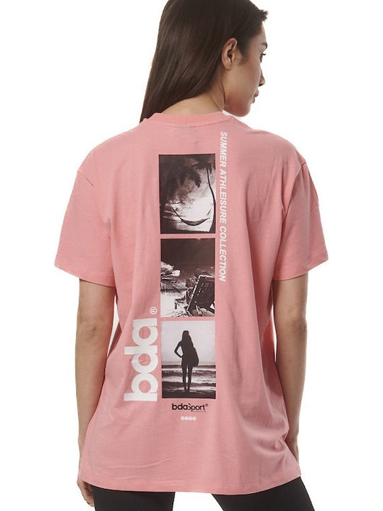 Women's Athletic Oversized T-shirt Coral Pink