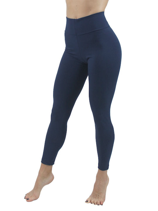 H&S Women's Training Legging High Waisted & Push Up Blue