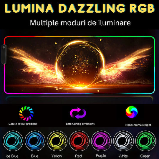 Gaming Mouse Pad XXL (900mm) με RGB Φωτισμό μέσω USB Μαύρο
