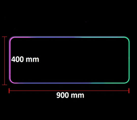 Padele Pentru Mouse Gaming XXL (900mm) Cu Iluminare RGB Prin USB Negru
