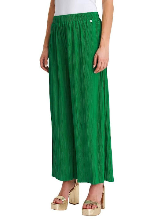 Top Secret Women's Fabric Trousers with Elastic Green