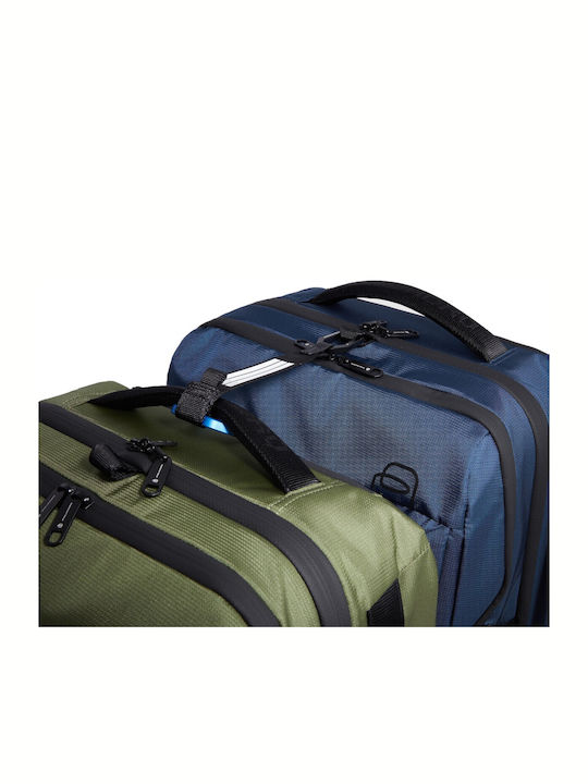 Piquadro Valiză De Călătorie De Cabină Din Material Textil Albastră Cu 4 Roți Înălțime 55 Cm