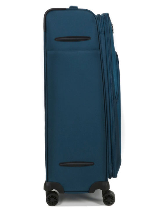 Airtex Paris Μεγάλη Βαλίτσα Ταξιδίου Υφασμάτινη Πετρόλ με 4 Ρόδες Ύψους 79εκ.