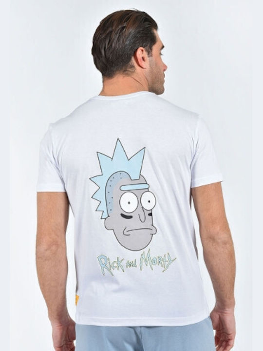 Two Brothers Tricou Rick și Morty Alb Bumbac