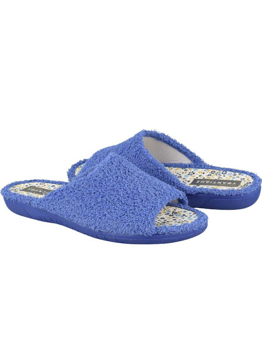 Yfantidis Terry Winter Women's Slippers in Light Blue color