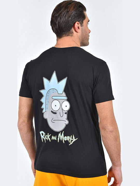 Two Brothers T-shirt Rick And Morty Μαύρο Βαμβακερό