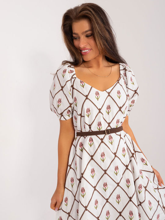 Lakerta Dress White-brown