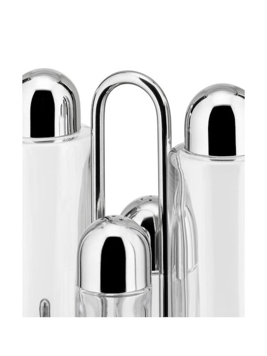 Alessi Set de Ulei și Oțet cu Sare și Piper din Oțel Inoxidabil cu Flux