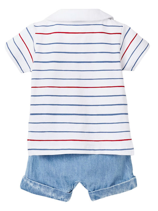 Zippy Kids Set with Shorts Summer 2pcs White-Blue