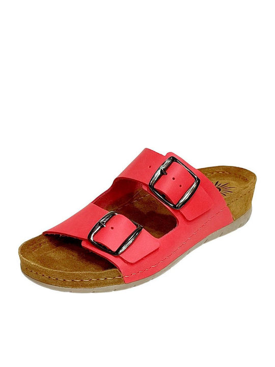 Women's Flat Sandals in Red Color