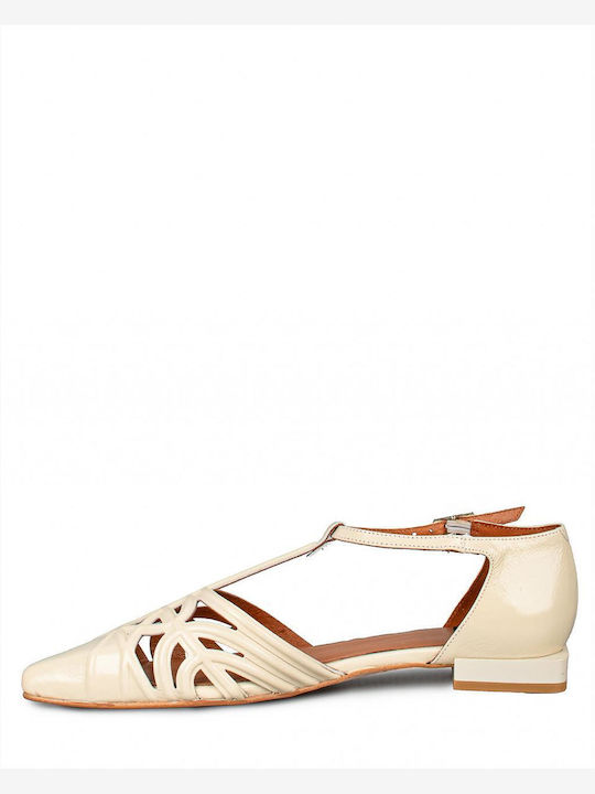 Angel Alarcon Leather Ballerinas White