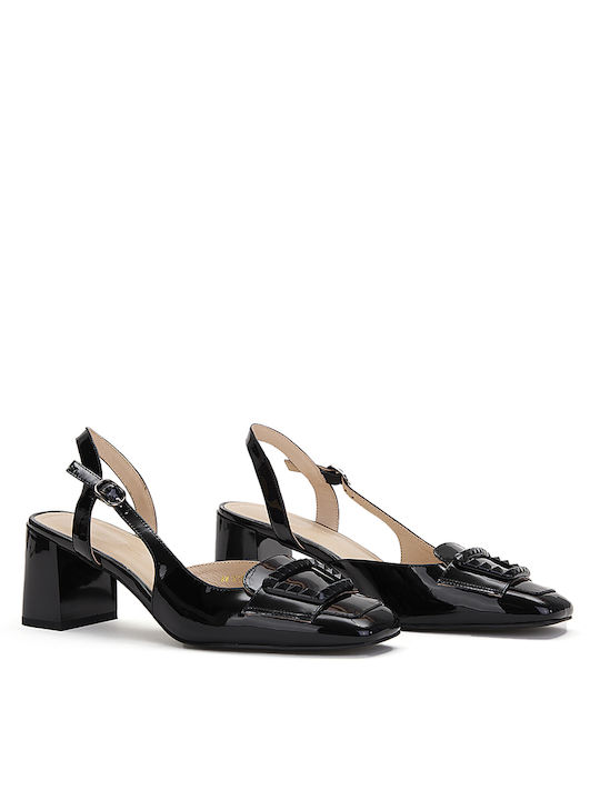 Versace Patent Leather Pointed Toe Black Medium Heels