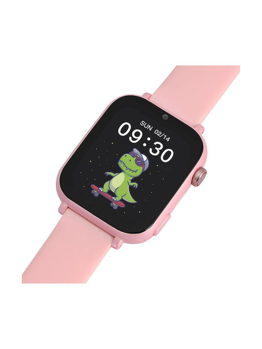 Garett Kinder-Digitaluhr Pro 4g mit GPS und Kautschuk/Plastikarmband Rosa