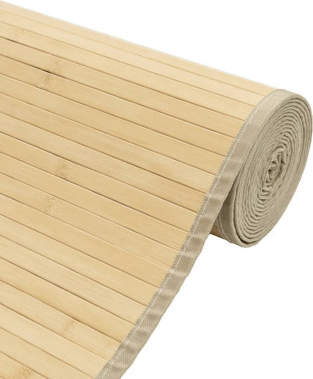 vidaXL Rectangular Kitchen Mat with Anti-slip Underlay Natural - 100x300εκ.