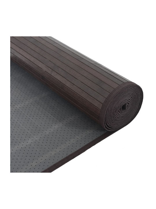 vidaXL Kitchen Mat Runner with Anti-slip Underlay Dark Brown 80x500εκ.