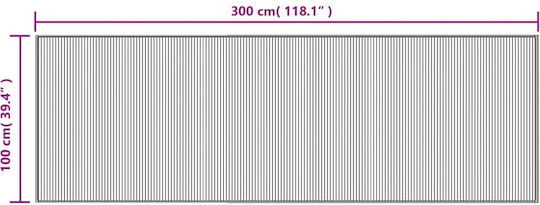 vidaXL Rectangular Kitchen Mat with Anti-slip Underlay Natural - 100x300εκ.