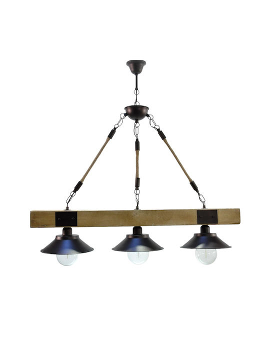 Pendant Light Three-Light Brown