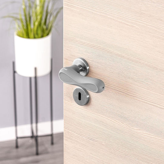 Reer Door Safety Lock made of Silicone in Gray Color 13εκ. 4pcs