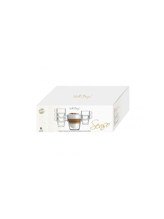 Vialli Design Set Gläser Kaffee/Freddo aus Glas 350ml 6Stück