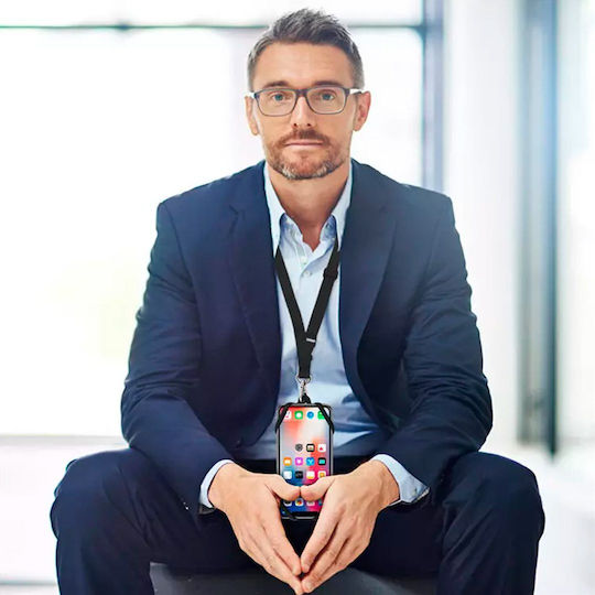 Techancy Curea pentru gât pentru telefoane mobile Roz