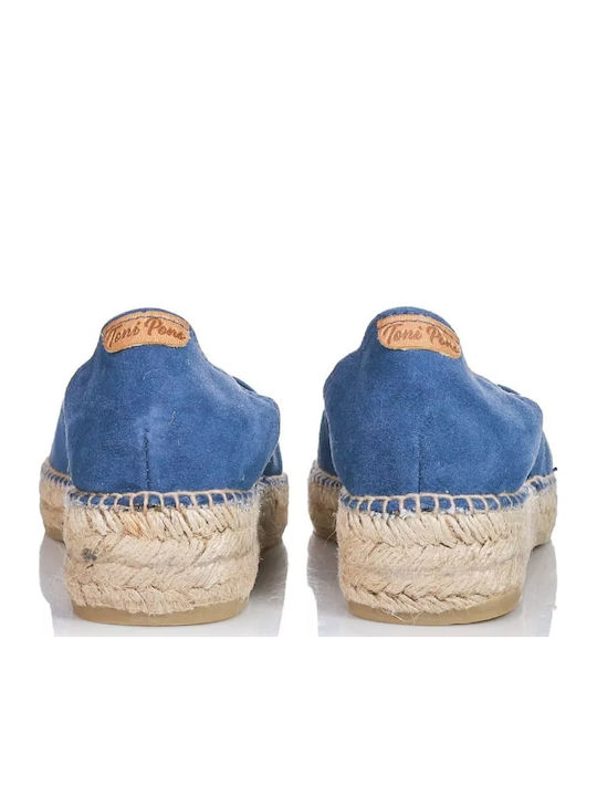 Women's Leather Espadrilles Blue