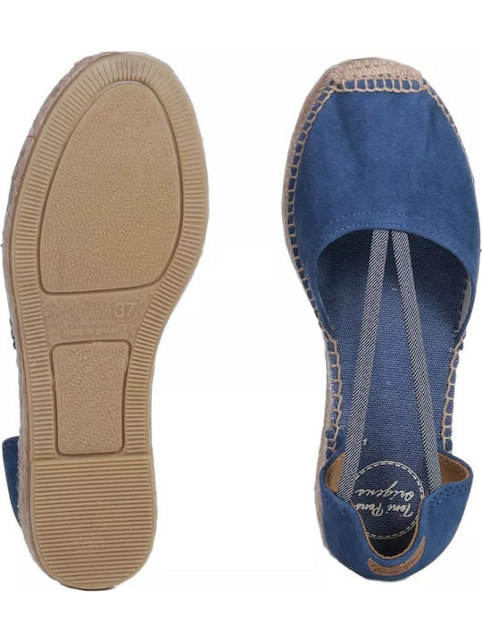 Women's Leather Espadrilles Blue