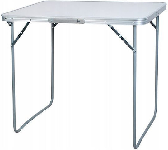 Table Aluminum for Camping Foldable in Case 80x60x70cm White