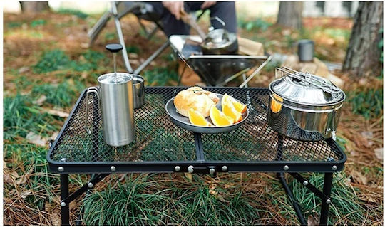 eBest Table Aluminum for Camping Foldable 70x40x38cm Black