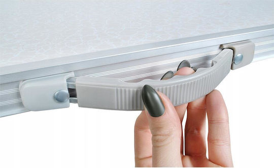 Table Aluminum for Camping Foldable in Case 80x60x70cm White