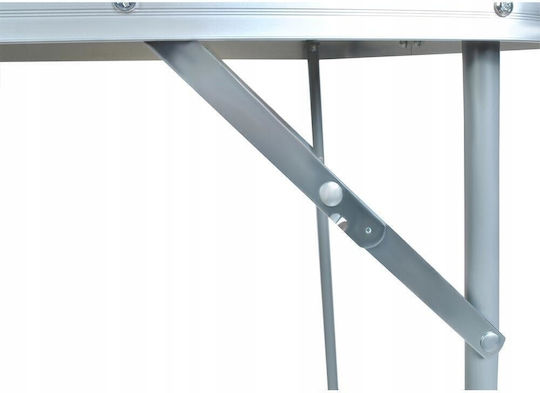 Table Aluminum for Camping Foldable in Case 80x60x70cm White