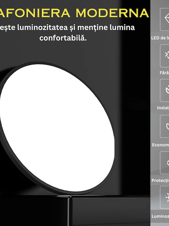 Στρογγυλό LED Panel 38W με Ψυχρό Λευκό Φως 6500K