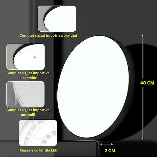 Rotund Panou LED Putere 38W cu Alb Rece Lumini