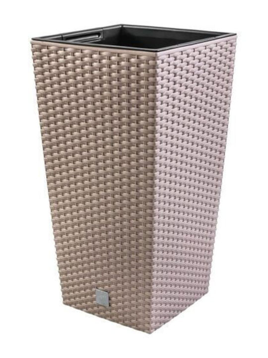 Prosperplast Vaze Pentru Plante Rattan Maro 22.5x22.5x42.1cm 2 Bucăți