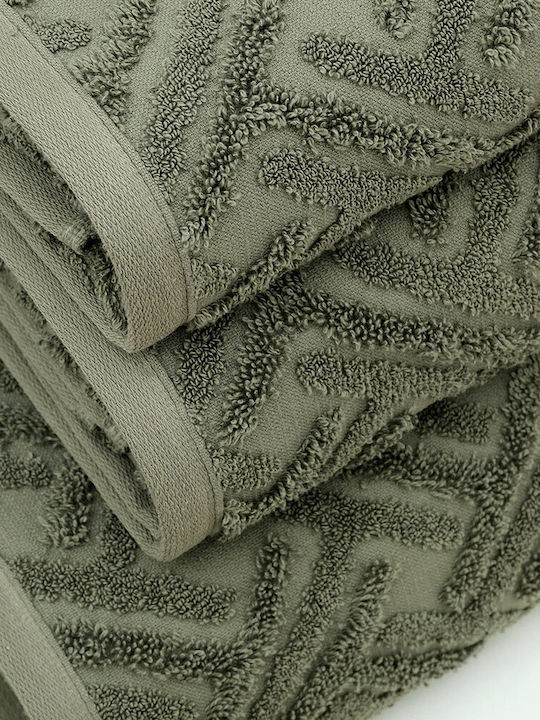 Liolios Home Bath Towel Set 3pcs Milano Green Weight 600gr/m²