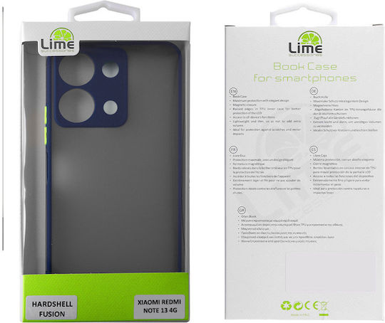 Lime Hardshell Fusion Full Camera Protection Back Cover Plastic / Silicone Blue (Redmi Note 13 4G)