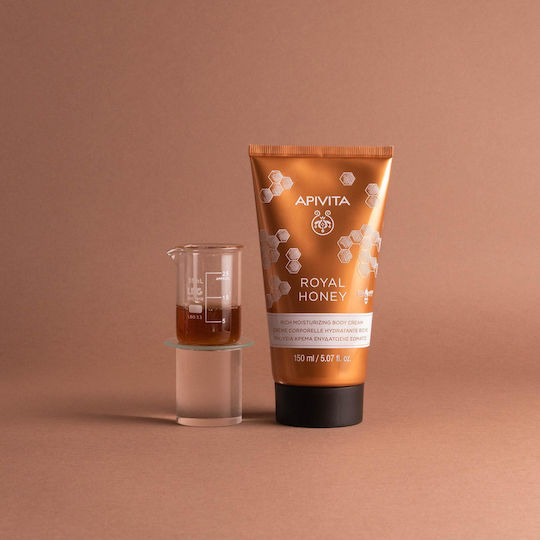 Apivita Royal Honey Moisturizing Cream Body with Hyaluronic Acid for Dry Skin 150ml