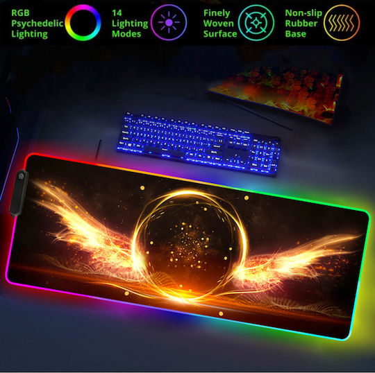 Mouse Pad Gaming XL (600mm) cu Iluminare RGB prin USB Negru