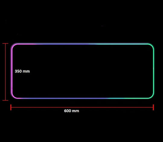 Mouse Pad Gaming XL (600mm) cu Iluminare RGB prin USB Negru