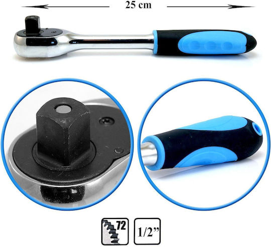 Richmann Chei cu clichet 72 Dinti cu Patrat 1/2" Lungime 25cm.