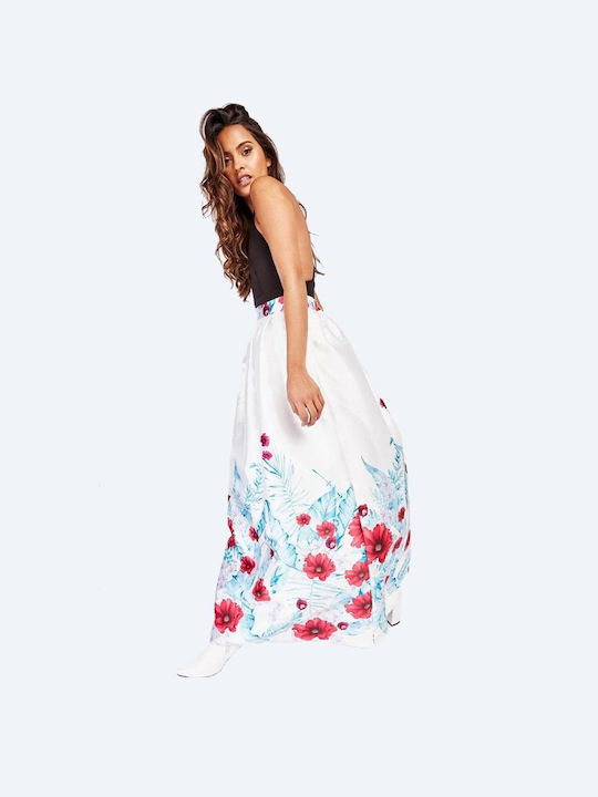 Mdl Maxi Φούστα Floral Λευκή