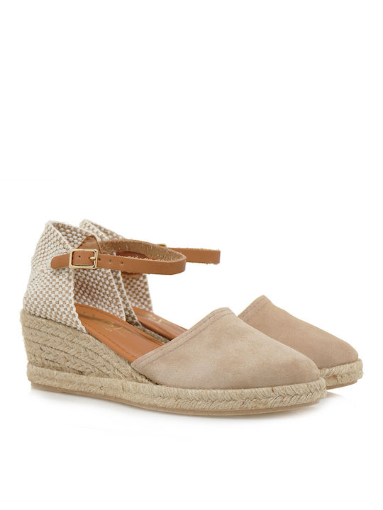 Espadrilles Platforme dama în stil espadrile Bej