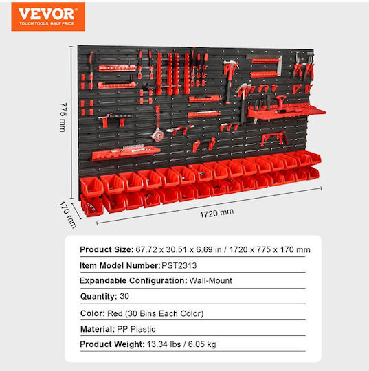 Vevor Διάτρητη Πλάτη 77.5x172cm BGSWLXGJBGWLFKK39V0
