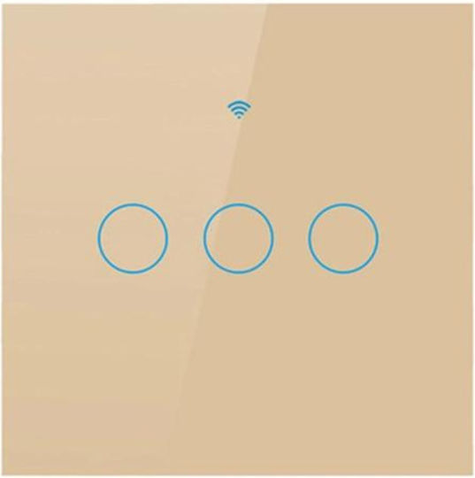 rezistent la apă Încastrat Comutator de Perete Wi-Fi Iluminat cu Cadru Auriu