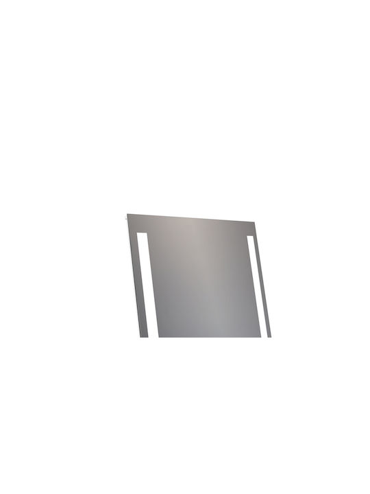 Bronzedesign Oglindă De Podea Cu Cadru Din Aluminiu Argintiu Și Iluminare LED 170x50cm